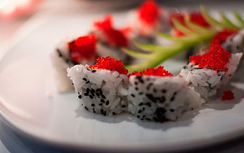 Food, Iris, Rolls, Caviar HD wallpaper