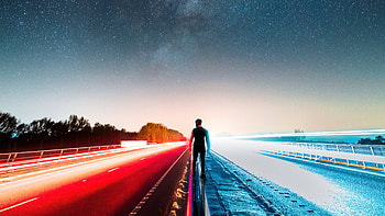 Person way Standing Long Exposure Road, long-exposure, road, alone, graphy HD wallpaper