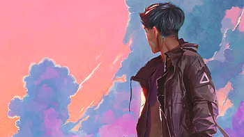 Guy With His Dog , dog, artist, artwork, digital-art, artstation HD wallpaper