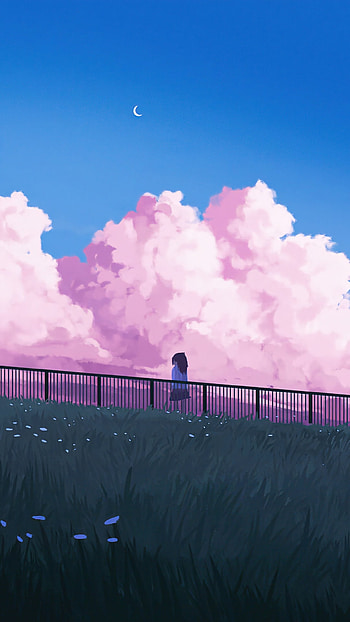 Crescent Sky — Anime Landscape , Anime, landscape, anime landscape HD phone wallpaper