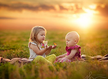 Still Children, in game, meadow, splendor, sunset HD wallpaper