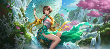 The Magic Umbrella, digital, art, fantasy, parasol, flowers, girl, pastels, , beautiful, butterflies HD wallpaper