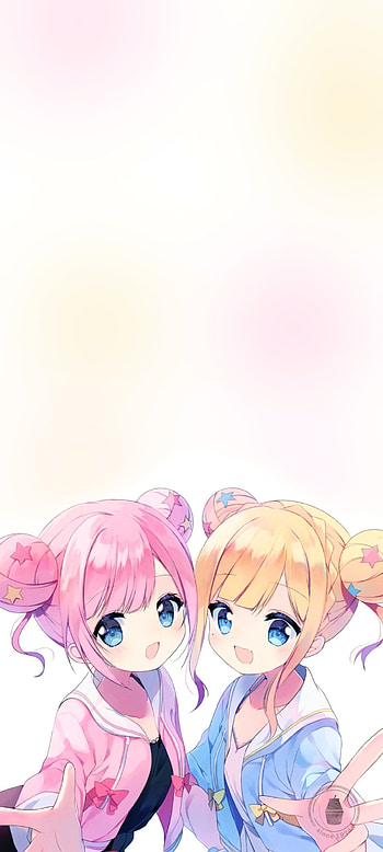 A no c lolis?, pink, cartoon, lolis, painting, yellow, anime HD phone wallpaper