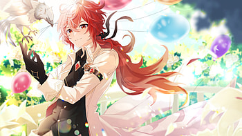 Redhead Diluc Genshin Impact HD wallpaper