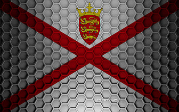 Jersey flag, 3d hexagons texture, Jersey, 3d texture, Jersey 3d flag, metal texture, flag of Jersey HD wallpaper