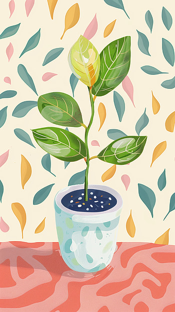 Leafy Bliss: Houseplant, houseplant, plant, leaf, illustration HD phone wallpaper