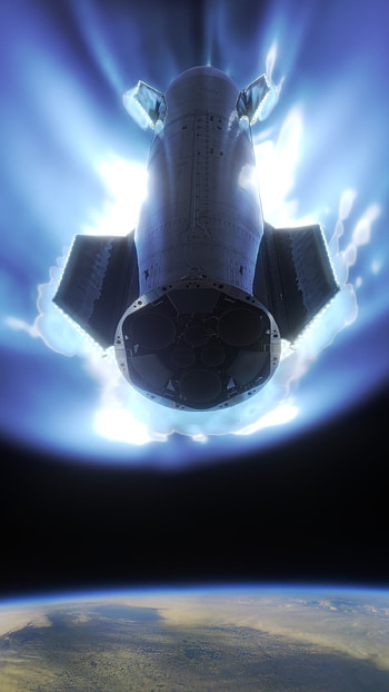 Atmospheric reentry, Starships HD phone wallpaper