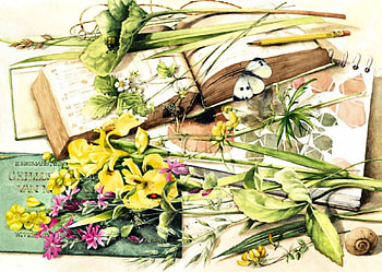 Spring Journal, art, floral, beautiful, romance, illustration, beauty, artwork, wide screen, painting, butterfly, flower, love, nature, journal HD wallpaper
