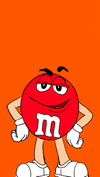 red m&m, art, funny HD phone wallpaper
