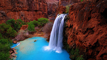 waterfall , Nature's beauty, Captivating scenery, Serene ambiance HD wallpaper