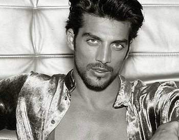 Simone Susinna, white, black, man, face, actor, bw HD wallpaper