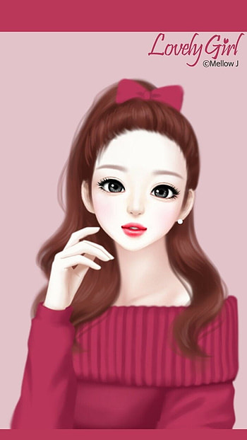 Beauty Cute Cartoon Girl, Korean Anime Girl HD phone wallpaper