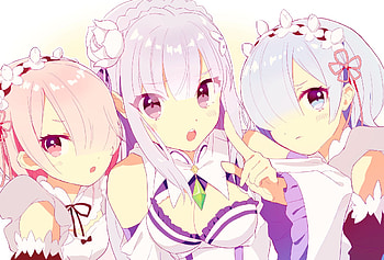 Anime, Re:zero Starting Life In Another World, Emilia (Re:zero), Ram (Re:zero), Rem (Re:zero) HD wallpaper