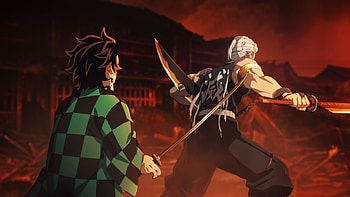 Kimetsu no Yaiba, Demon Slayer: Kimetsu no Yaiba, Tanjiro Kamado, Tengen Uzui, Anime HD wallpaper