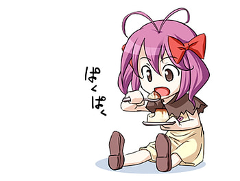 anime cute, cute, eating, food, chibi, anime, pudding, yummy, flan, funny HD wallpaper
