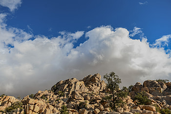 Landscape, Nature, Sky, Clouds, Rocks, Wood, Tree HD wallpaper