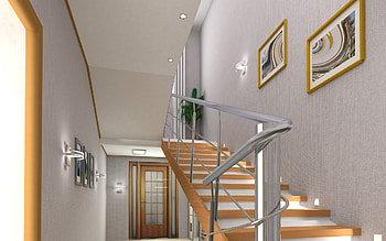Walls, Paintings, Miscellanea, Miscellaneous, Ladder, Stairs, Corridor HD wallpaper