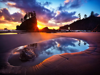 Last light, sunshine, sundown, rocks, lake, last, light, clouds, sky, water, sunset HD wallpaper
