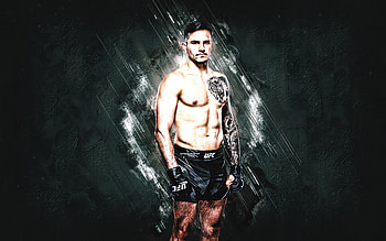 Luigi Vendramini, MMA, UFC, brazilian fighter, blue stone background, Ultimate Fighting Championship, grunge art HD wallpaper