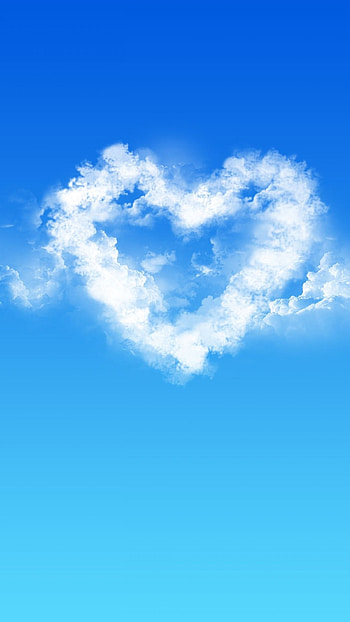 Blue Heart, Sky Blue Heart HD phone wallpaper