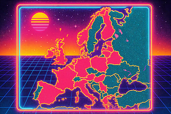 Retro Europe Map, Europe Map, europe, map, neon, retro HD wallpaper