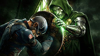 Doctor Doom Vs Captain America Avengers Doomsday, doctor-doom, captain-america, avengers-doomsday, 2026-movies, marvel, superheroes, movies, artwork, art, digital-art HD wallpaper