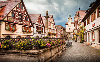 Wonderful little town, Germany, Rothenburg ob der Tauber HD wallpaper