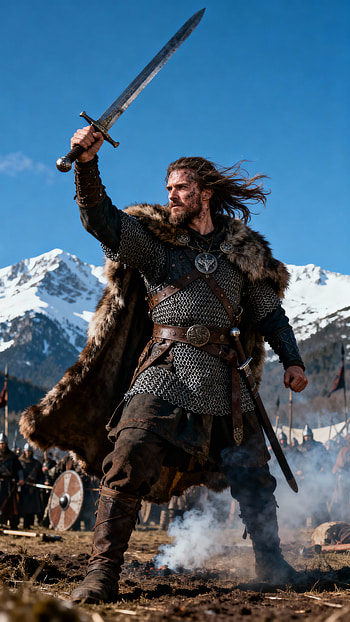 Viking Dawn — , viking, warrior, sword, armor HD phone wallpaper
