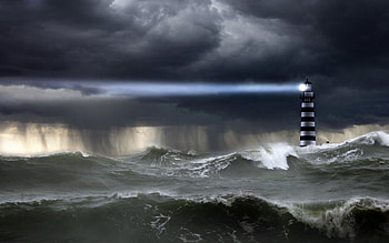 Landscape, Sea, Lighthouses HD wallpaper