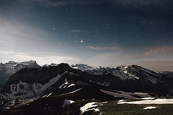 Sky Star Night Snow Mountains Range , sky, star, night, snow, mountains, nature HD wallpaper