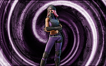 Clash, violet grunge background, Fortnite, vortex, Fortnite characters, Clash Skin, Fortnite Battle Royale, Clash Fortnite HD wallpaper