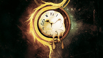 Melting Time, time, clock, melt, burn, fire HD wallpaper