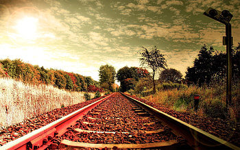 Cities, Nature, Trees, Sky, City, Path, Railway, Way HD wallpaper