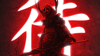 Ninja With Swords Red , ninja, sword, artist, artwork, digital-art HD wallpaper
