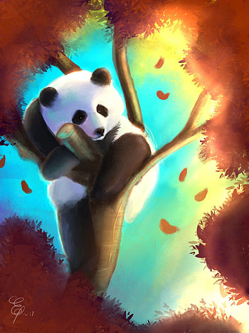 Art, Wood, Tree, Sweetheart, Nice, Colorful, Colourful, Panda HD phone wallpaper