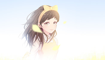 Gorgeous, anime girl, yellow eyes, original HD wallpaper