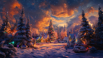Colorful Christmas Magic - Ultra, colorful Christmas, winter, Christmas, snow, tree HD wallpaper