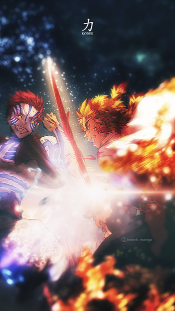 Rengoku Vs Akaza, mugen train, dragonball, demon slayer, tanjiro, akawa, manga, demon, nezuko, onepiece, anime HD phone wallpaper