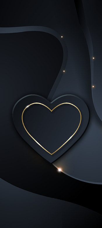 BeautifulGlowingHeart, gold, love, electric blue, tints and shades, dark, metal, luxury, valentine HD phone wallpaper