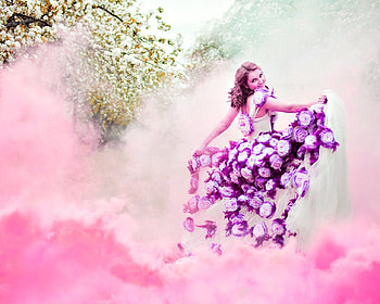 Fashion model, style, fashion, model, smokes, dress, woman HD wallpaper
