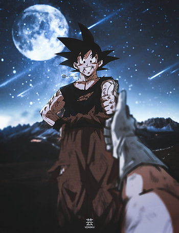 Kakarot, sky, vegeta, goku, moon, venoku, manga, dbz, anime, db HD phone wallpaper