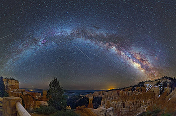 sky over Bryce Canyon, fun, space, desert, cool, stars, mountains HD wallpaper