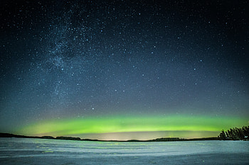 Aurora, sky, starrry night, nature HD wallpaper