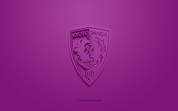 Kyoto Sanga FC, creative 3D logo, purple background, J2 League, 3d emblem, Japan Football Club, Kyoto, Japan, 3d art, football, Kyoto Sanga FC 3d logo HD wallpaper