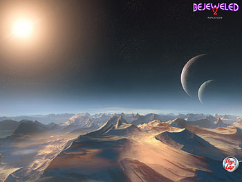 Bejeweled 2 - Centauri Prime, night sky, snow, sky, stars, sun, mountains, night, starry sky, PopCap Games, moon HD wallpaper