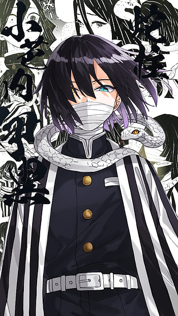 Iguro, serpiente, kny, blanco, anime, pilar HD phone wallpaper