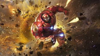 The Iron Hulkbuster Rises To Battle, hulkbuster, superheroes, artwork, digital-art, artist, artstation HD wallpaper