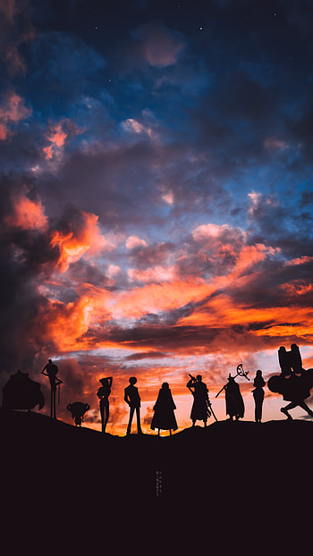 Straw hats pirate, cloud, sky, anime , android , one piece, anime, crew HD phone wallpaper
