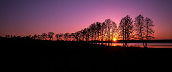 Finland travels, Purple sky, Scenic landscape, Tranquil lake HD wallpaper