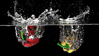 Vegetables, Water, Splash HD wallpaper